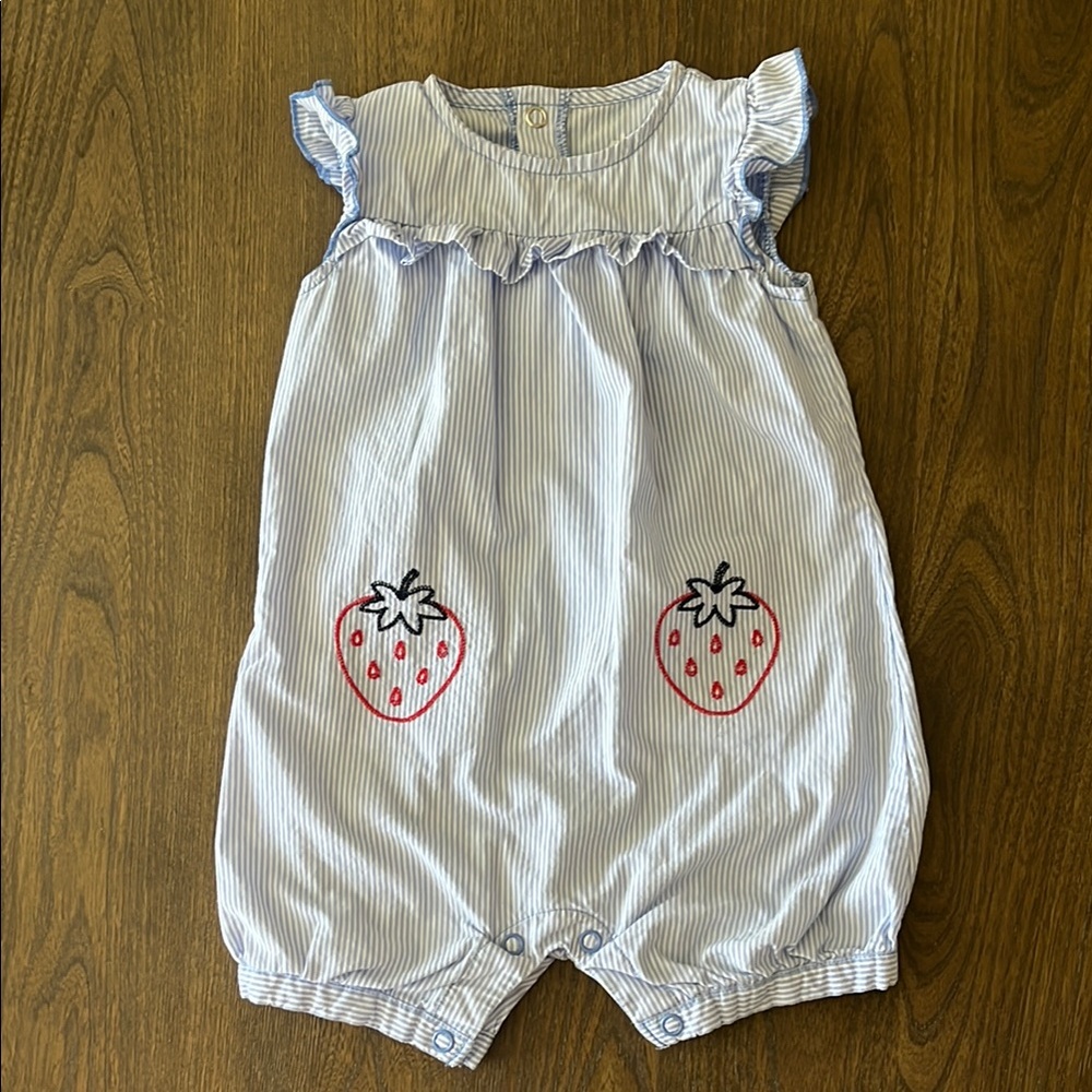 Carter's Blue and White Striped Baby Romper